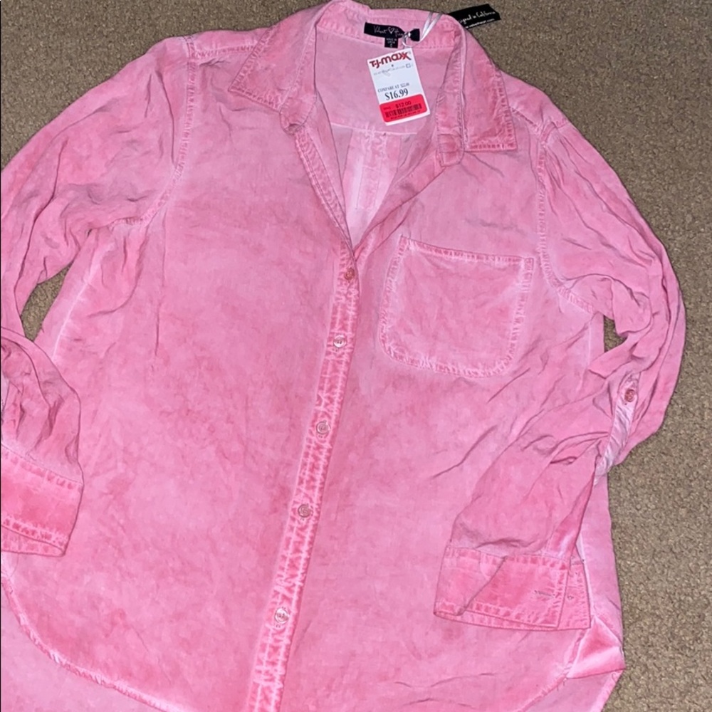 Velvet Heart Pink Button Down Shirt